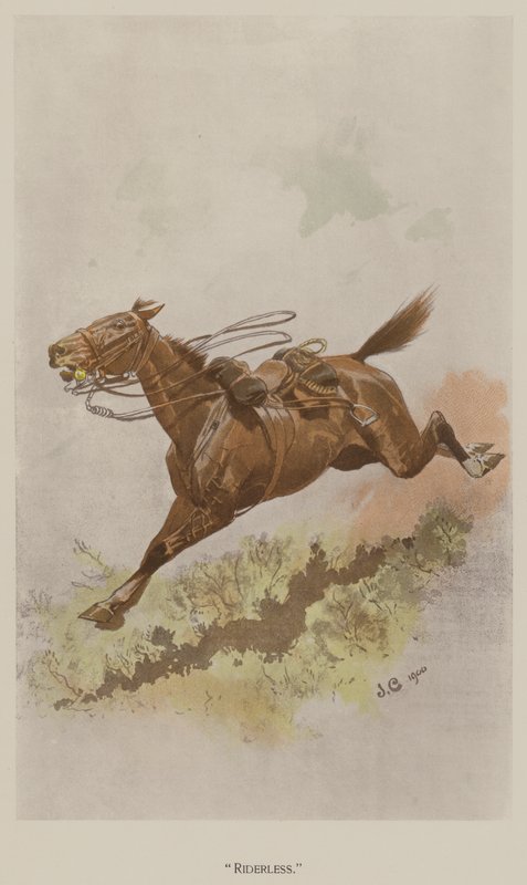 Riderless (färg litho) av John (after) Charlton