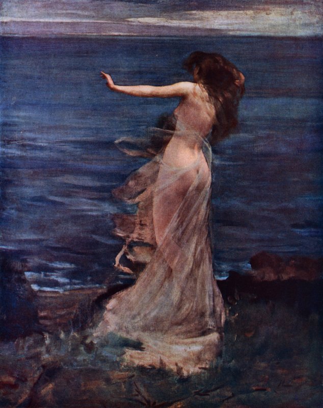 Ariadne (färg litho) av John (after) Lavery