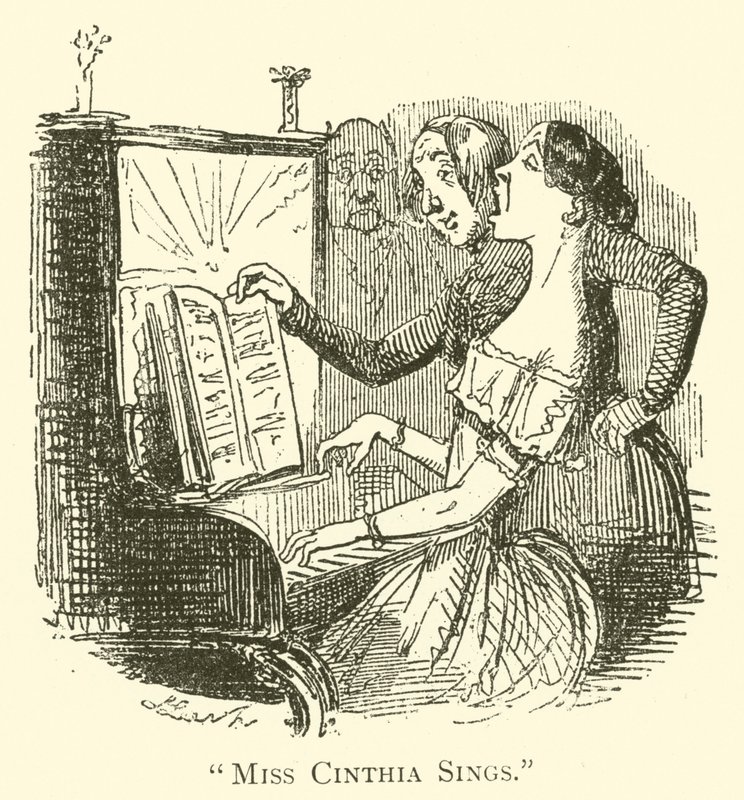 Miss Cinthia Sings (gravyr) av John (after) Leech