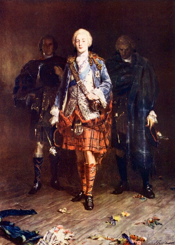 Bonnie Prince Charlie (färglitografi) av John (after) Pettie
