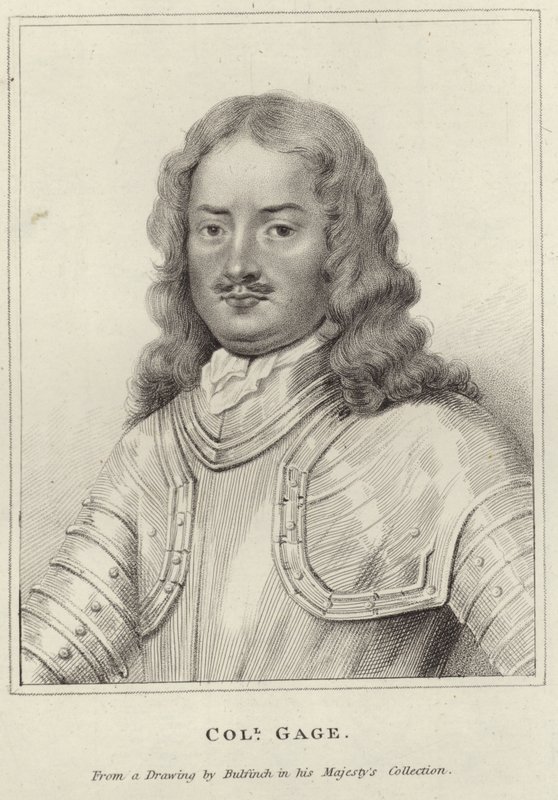 Porträtt av Sir Henry Gage gravyr av John Bulfinch