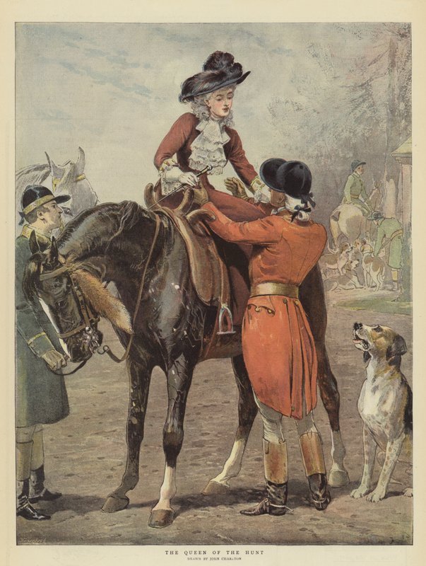 Jaktens drottning (chromolitho) av John Charlton