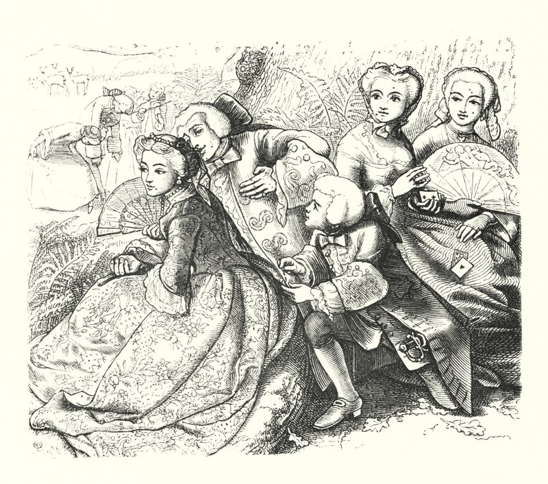 The Talking Oak (gravyr) av John Everett (after) Millais