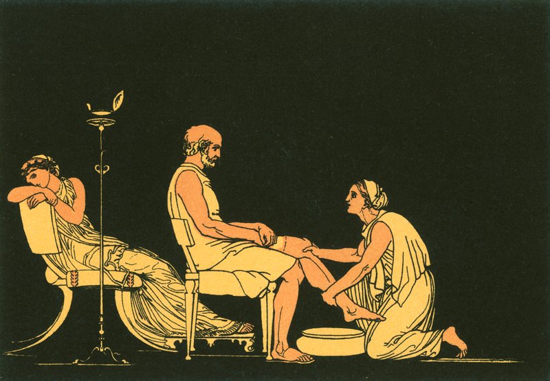 Eurycleia upptäcker Ulysses av John Flaxman