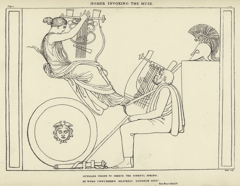 Homer åberopar musan av John Flaxman