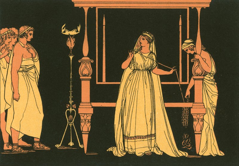 Penelope överraskas av friarna av John Flaxman