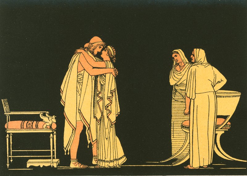 Mötet mellan Ulysses och Penelope av John Flaxman