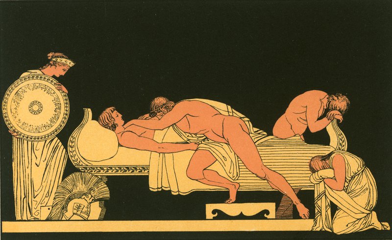 Thetis tar med rustningen till Achilles av John Flaxman