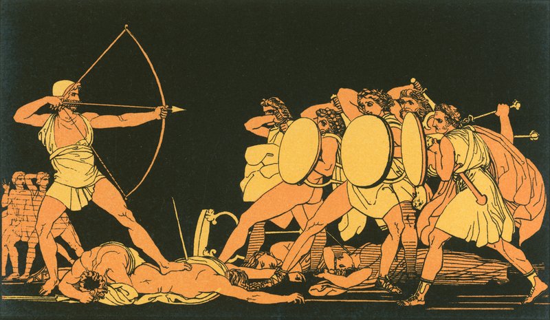 Ulysses dödar friarna av John Flaxman