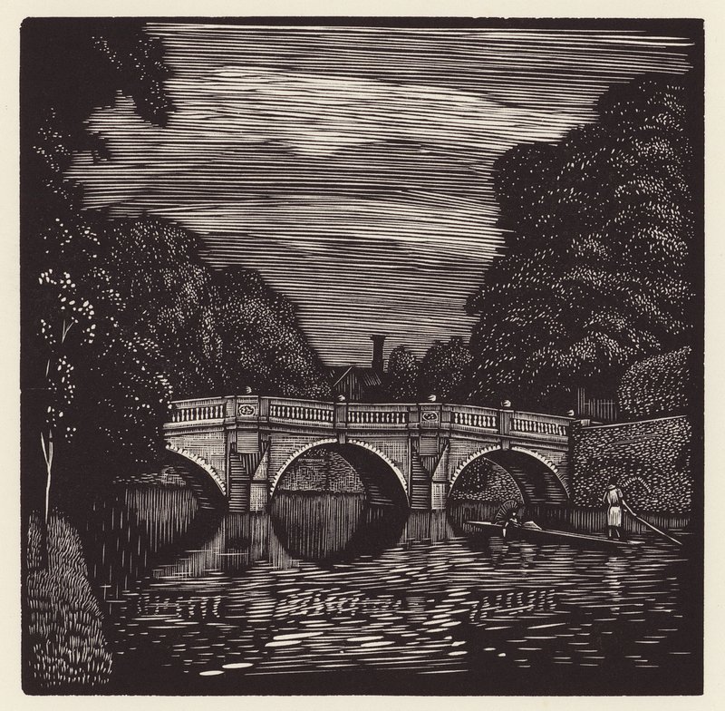Cambridge: Clare Bridge (träsnitt) av John Frederick Greenwood