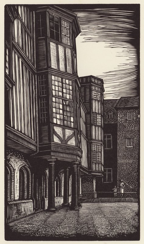 Cambridge: Queens" (träsnitt) av John Frederick Greenwood