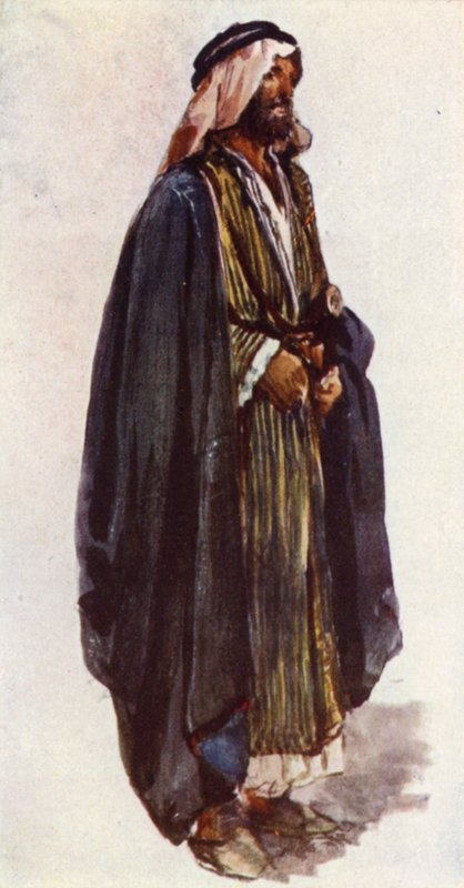Arab Farmer (färg litho) av John Fulleylove