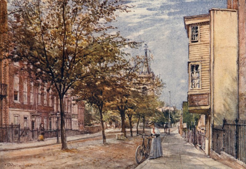 Church Row, Hampstead (färg litho) av John Fulleylove