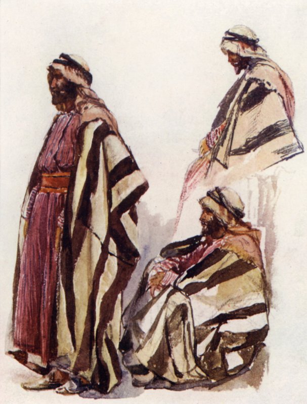 Fellah i julklänning (färg litho) av John Fulleylove