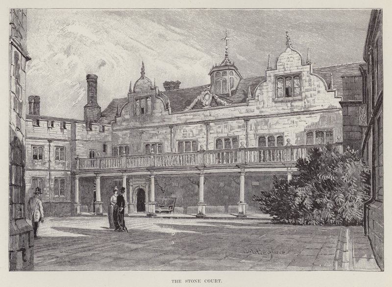 Knole House, The Stone Court (litho) av John Fulleylove