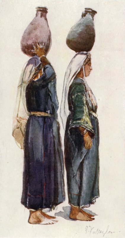 Studier av syriska bondekvinnor (färg litho) av John Fulleylove