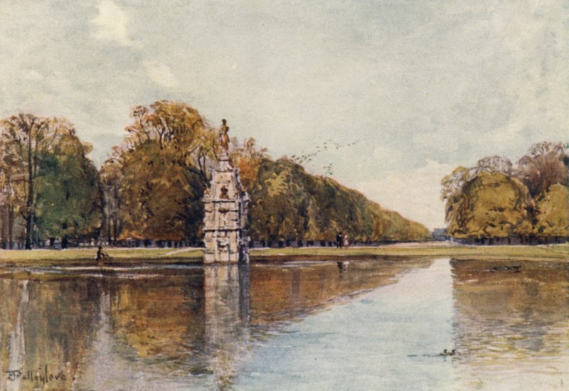 Dianafontänen, Bushey Park (litho i färg) av John Fulleylove