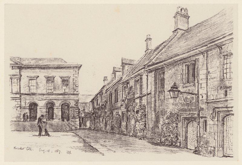Worcester College (litografi) av John Fulleylove