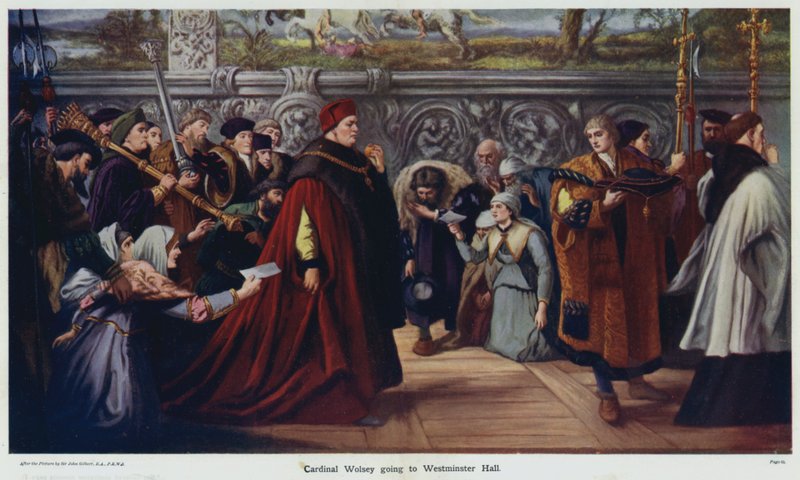 Kardinal Wolsey går till Westminster Hall av John Gilbert