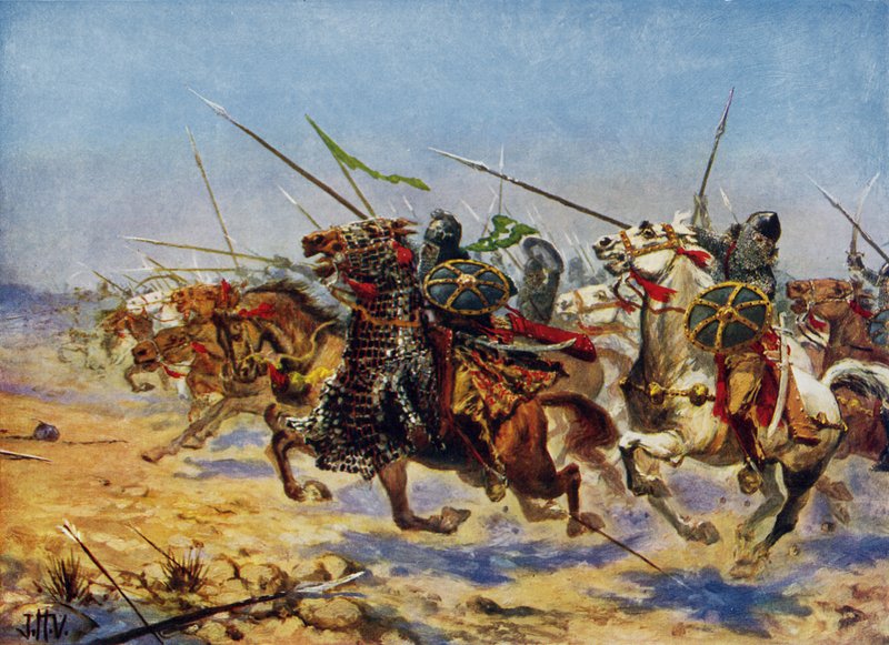 Cavalry of Shahrbaraz laddar (färg litho) av John Harris Valda