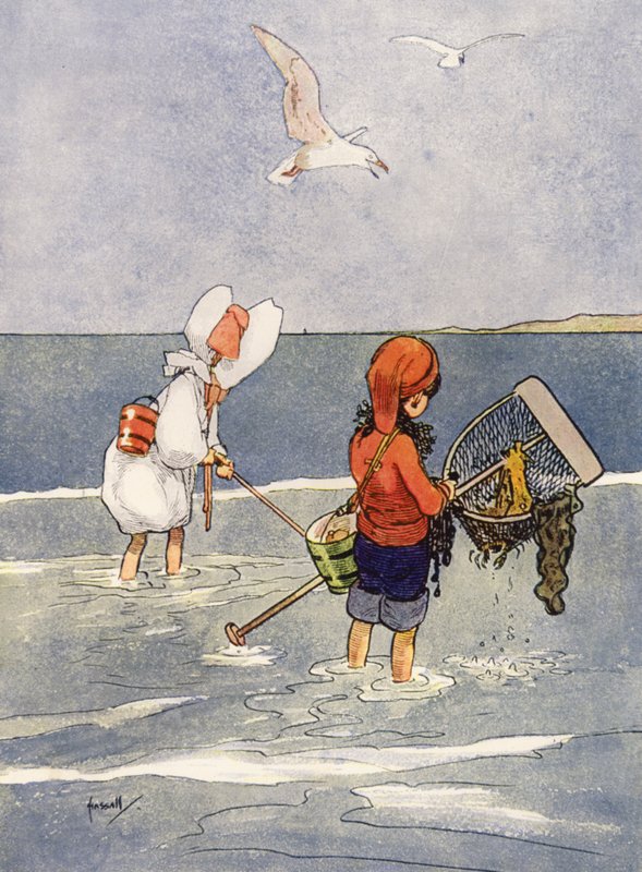 "Räka är kul" (färg litho) av John Hassall