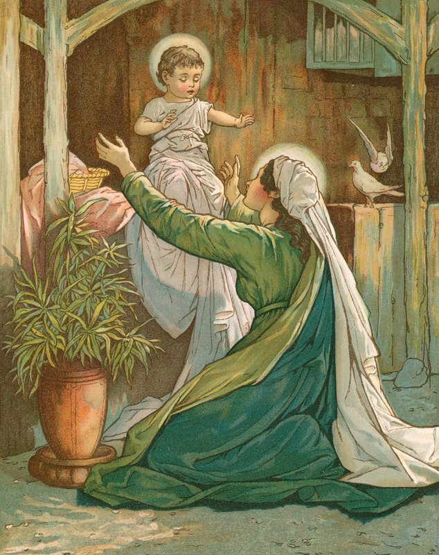 Maria leker med Jesus av John Lawson