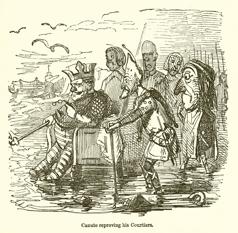 Knut förebrår sina hovmän av John Leech