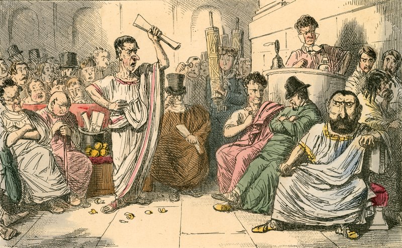 Cicero fördömer Catilina av John Leech