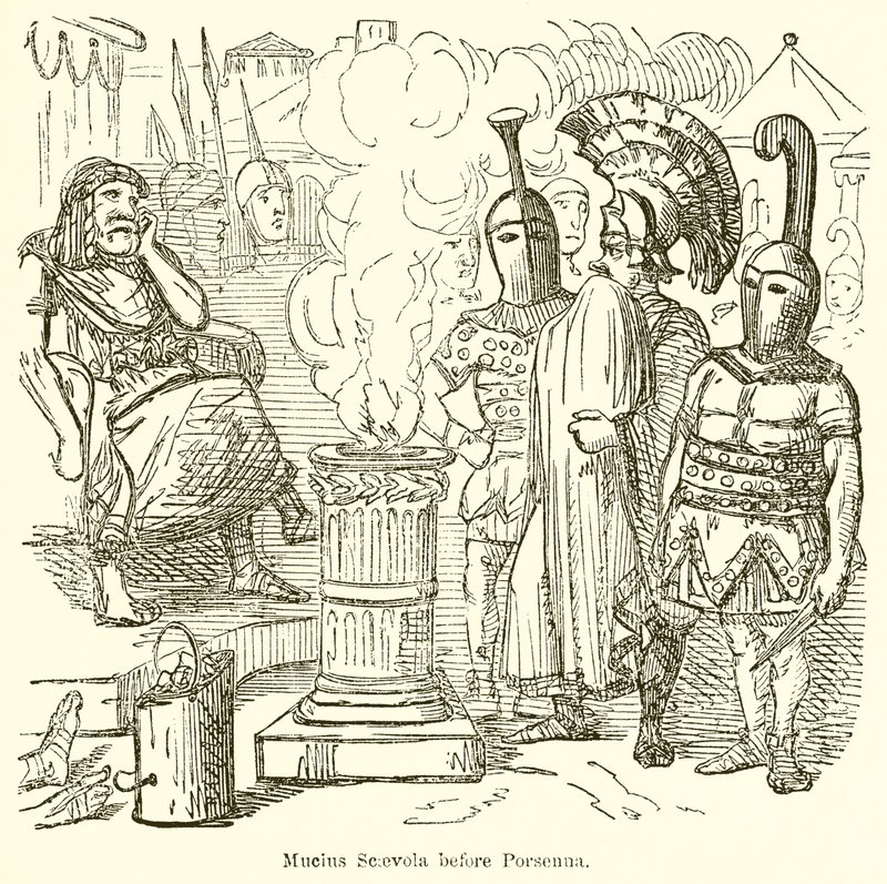 Mucius Scaevola före Porsenna av John Leech