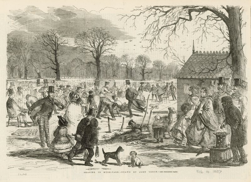 Skridskoåkning i Hyde Park av John Leech