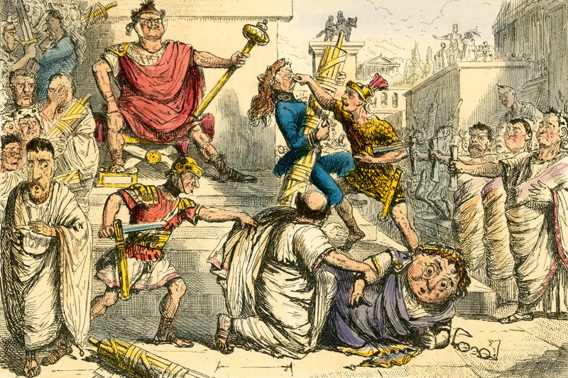 Tarquinius Superbus gör sig själv till kung av John Leech
