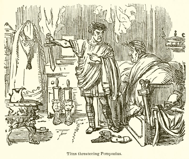 Titus hotar Pomponius av John Leech