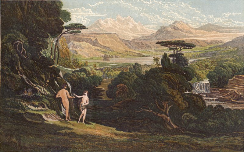 Edens trädgård (chromolitho) av John Martin