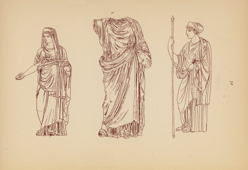 Antik grekisk kvinnodräkt (litho) av John Moyr Smith