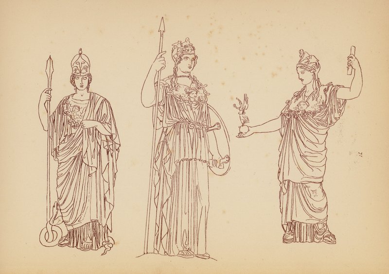 Antik grekisk kvinnodräkt (litho) av John Moyr Smith