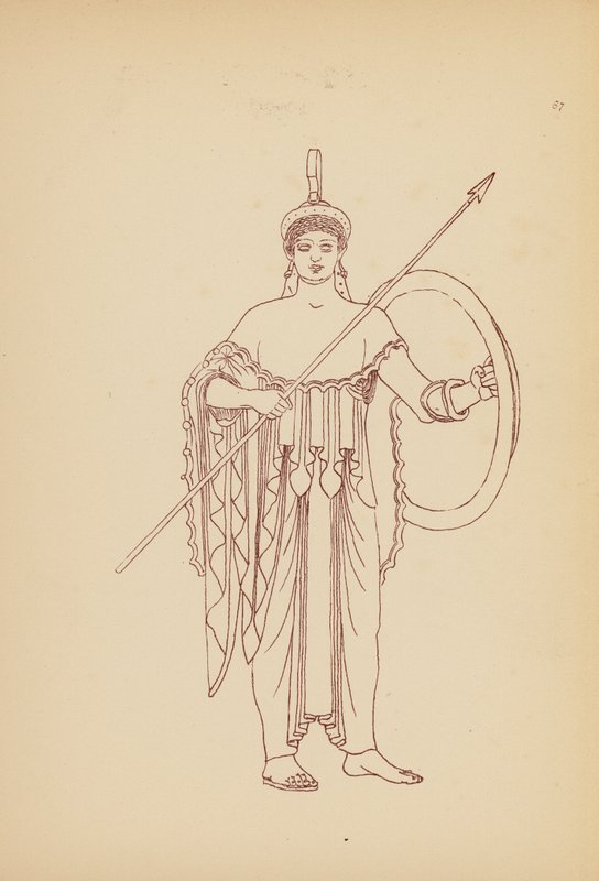 Antik grekisk kvinnodräkt (litho) av John Moyr Smith