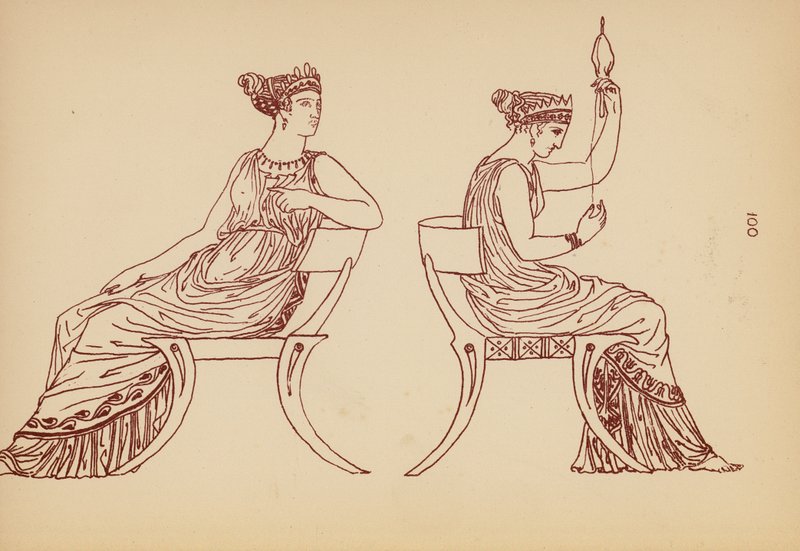 Antik grekisk kvinnodräkt (litho) av John Moyr Smith