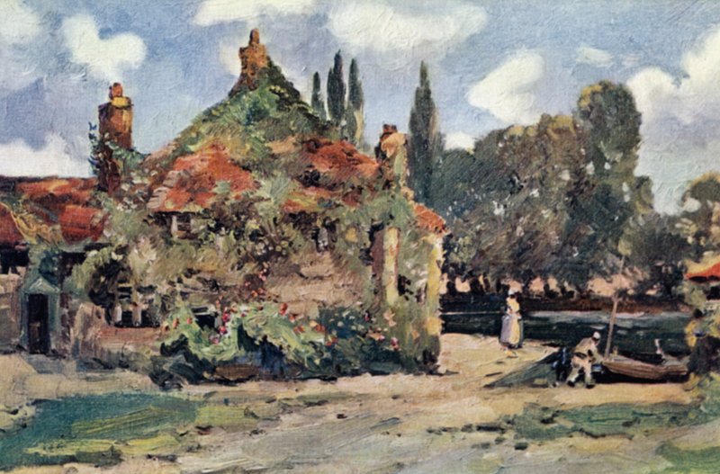 Pangbourne (färg litho) av John Muirhead