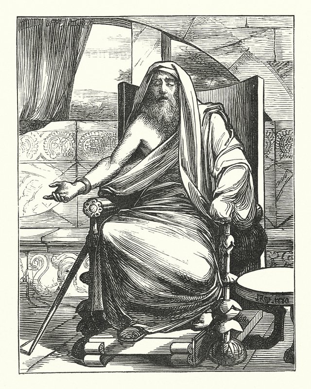 "Capys, den synlöse siaren" (gravyr) av John Reinhard Weguelin