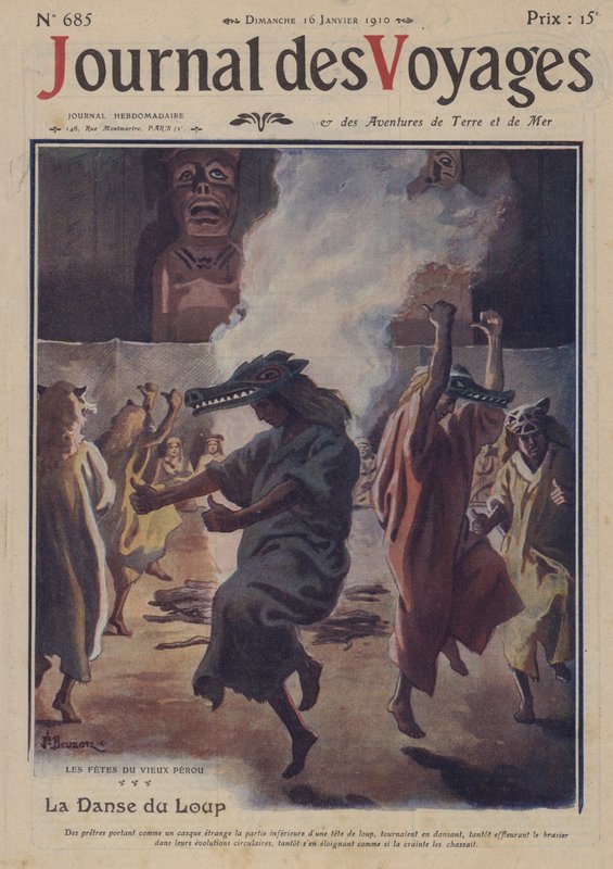 Vargdansen, festival i det antika Peru av Joseph Charles after Beuzon
