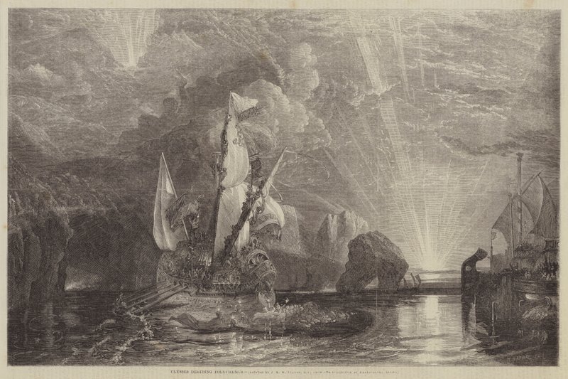 Ulysses hånar Polyphemus av Joseph Mallord William Turner