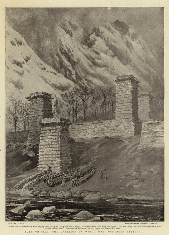 Fort Chitral, vars garnison just har avlösts. av Joseph Nash