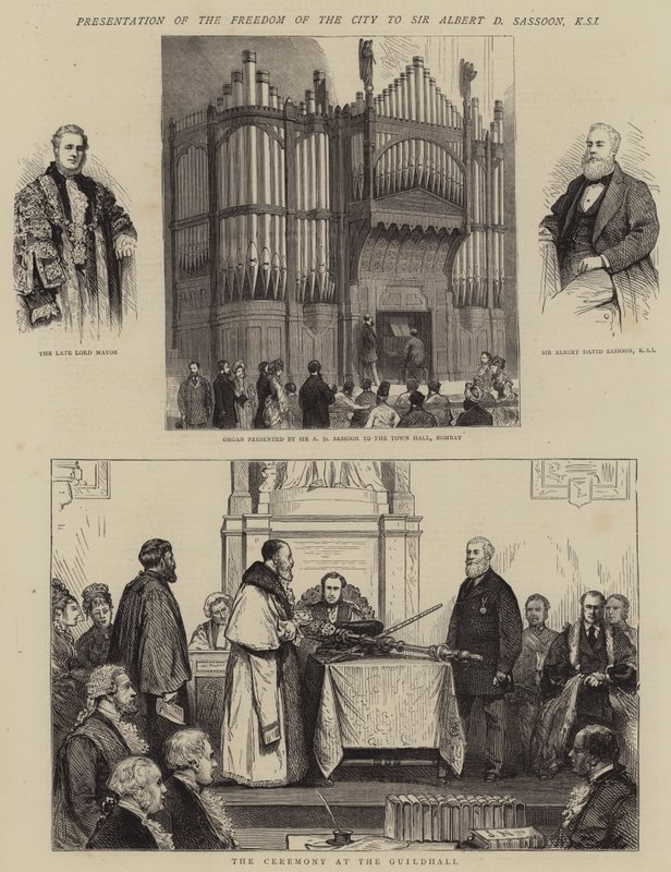 Presentation av stadens frihet för Sir Albert D Sassoon, KSI av Joseph Nash