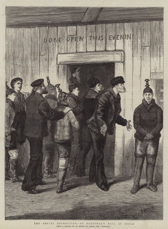The Arctic Expedition, en Esquimaux Ball på Disco av Joseph Nash