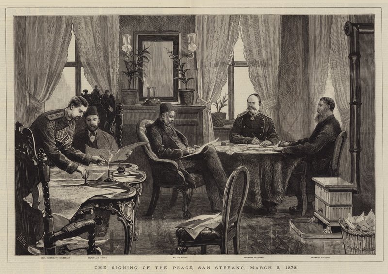 Undertecknandet av freden, San Stefano, 3 mars 1878 av Joseph Nash