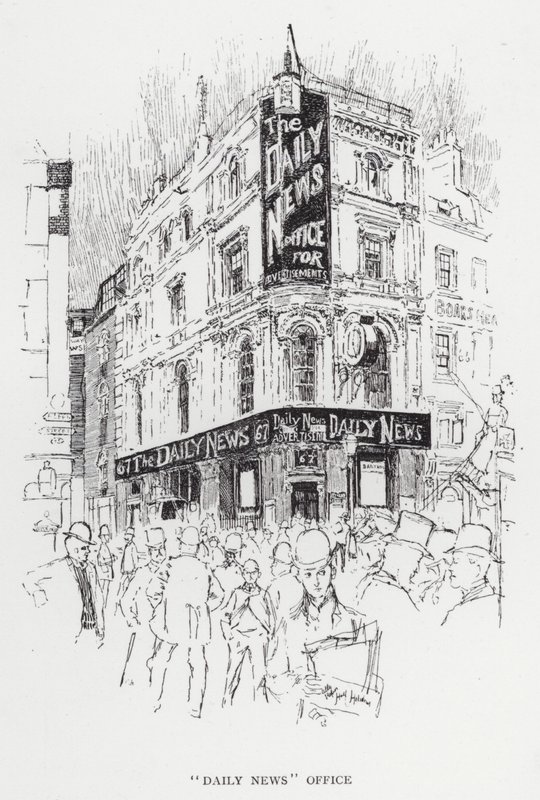 "Daily News" Office (litho) av Joseph (after) Pennell