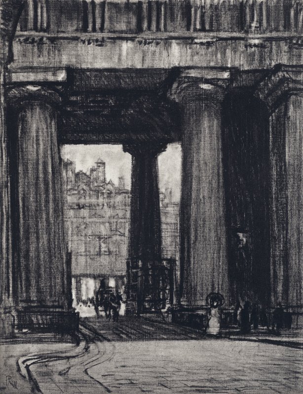 Euston Station (litho) av Joseph (after) Pennell