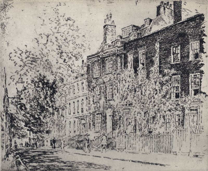 Great College Street (litho) av Joseph (after) Pennell