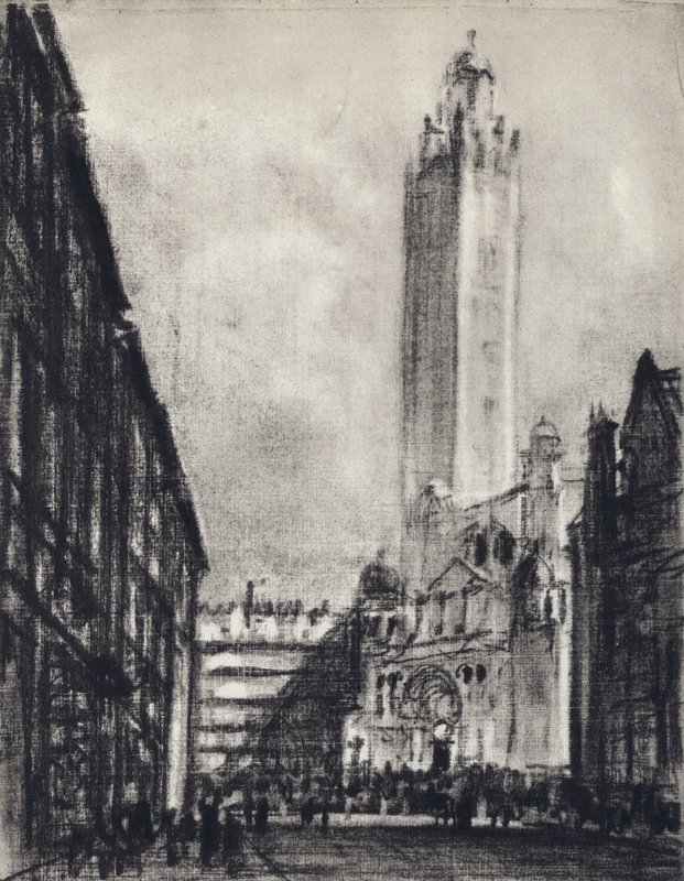 Katedralen, Westminster (litho) av Joseph (after) Pennell