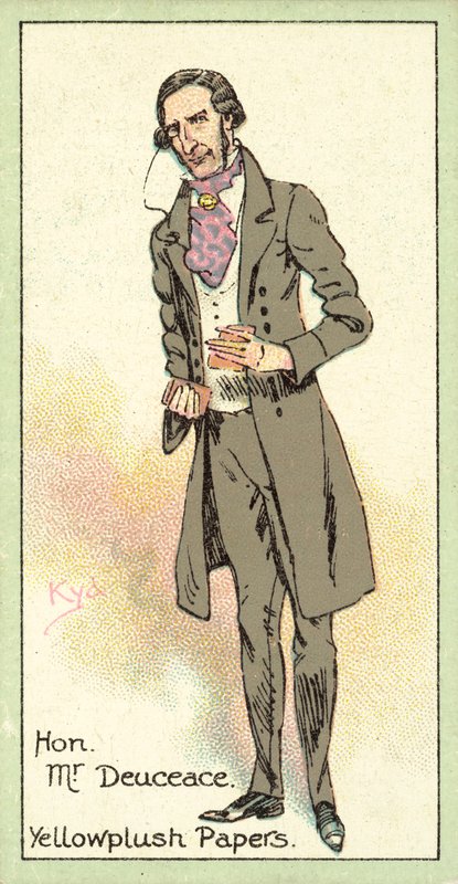 Ärade Mr Deuceace, Yellowplush Papers (chromolitho) av Joseph Clayton Clarke